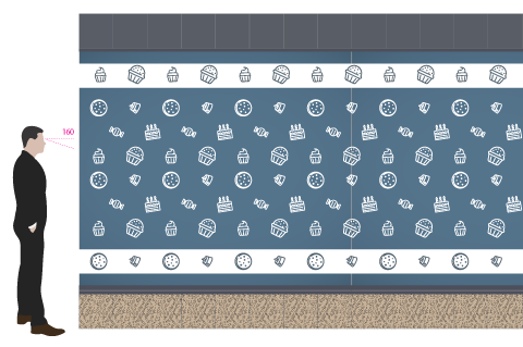 decor interior magazin cu folie sablata si elemente tematice